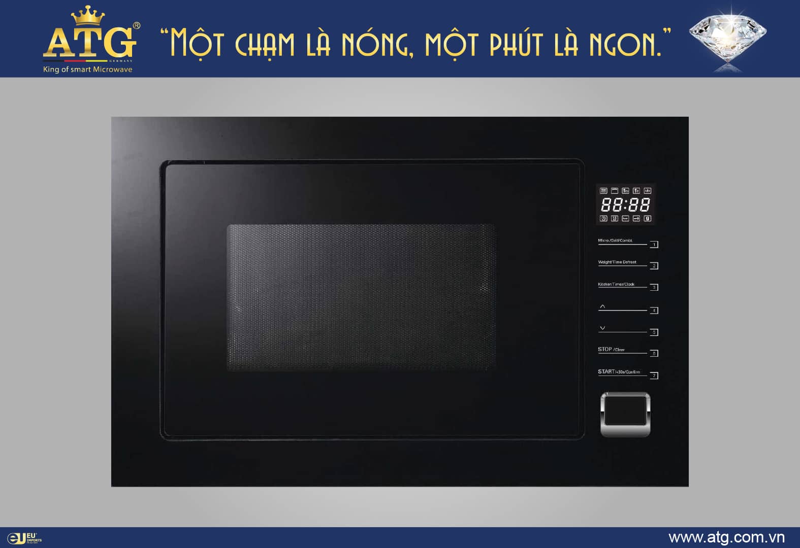 Lò Vi Sóng Kết Hợp Lò Nướng 2 Trong 1 Âm Tủ BFL 634GS1 seri 8