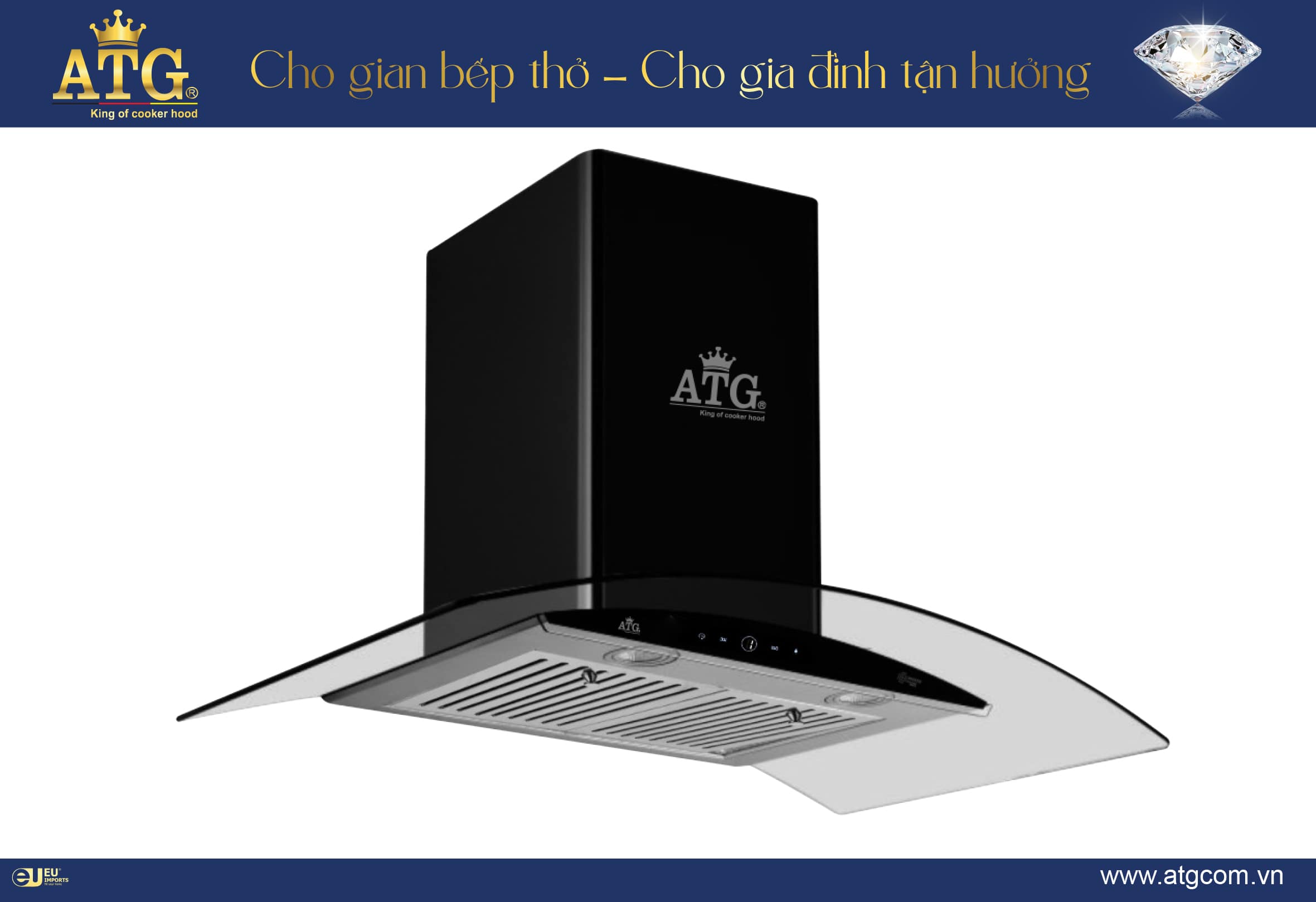 Máy hút mùi cảm ứng 9 mức công suất  ATG - 999 Plus Serial 4.0