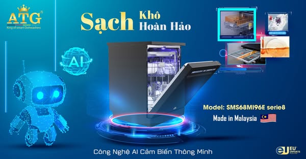 Máy rửa bát ATG với tính năng tự động mở cửa